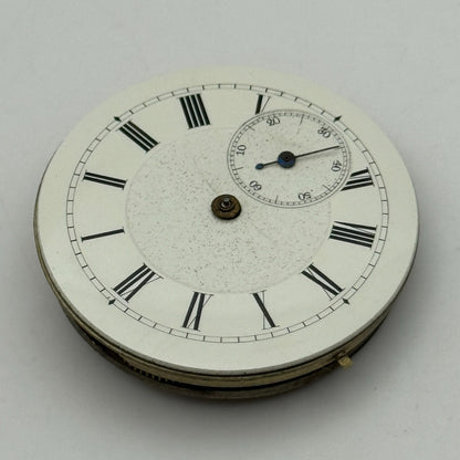 36.2mm Antique Key Wound Partial Pocket Watch Movement PARTS REPAIR SPARES