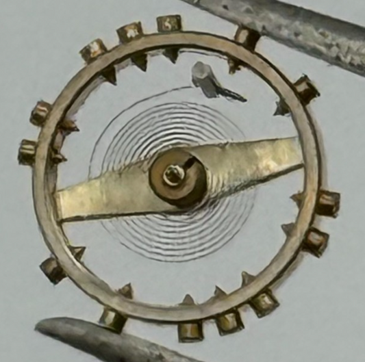 AS 1977-2 Balance Wheel Complete And Spring  1831 M Watch Movement Parts NOS