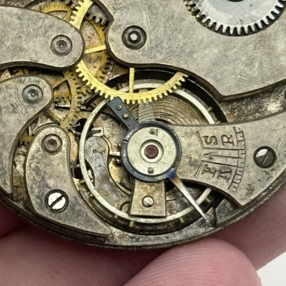 41.4mm Unidentified Thin 7 Jewels Vintage Pocket Watch Movement PARTS REPAIR