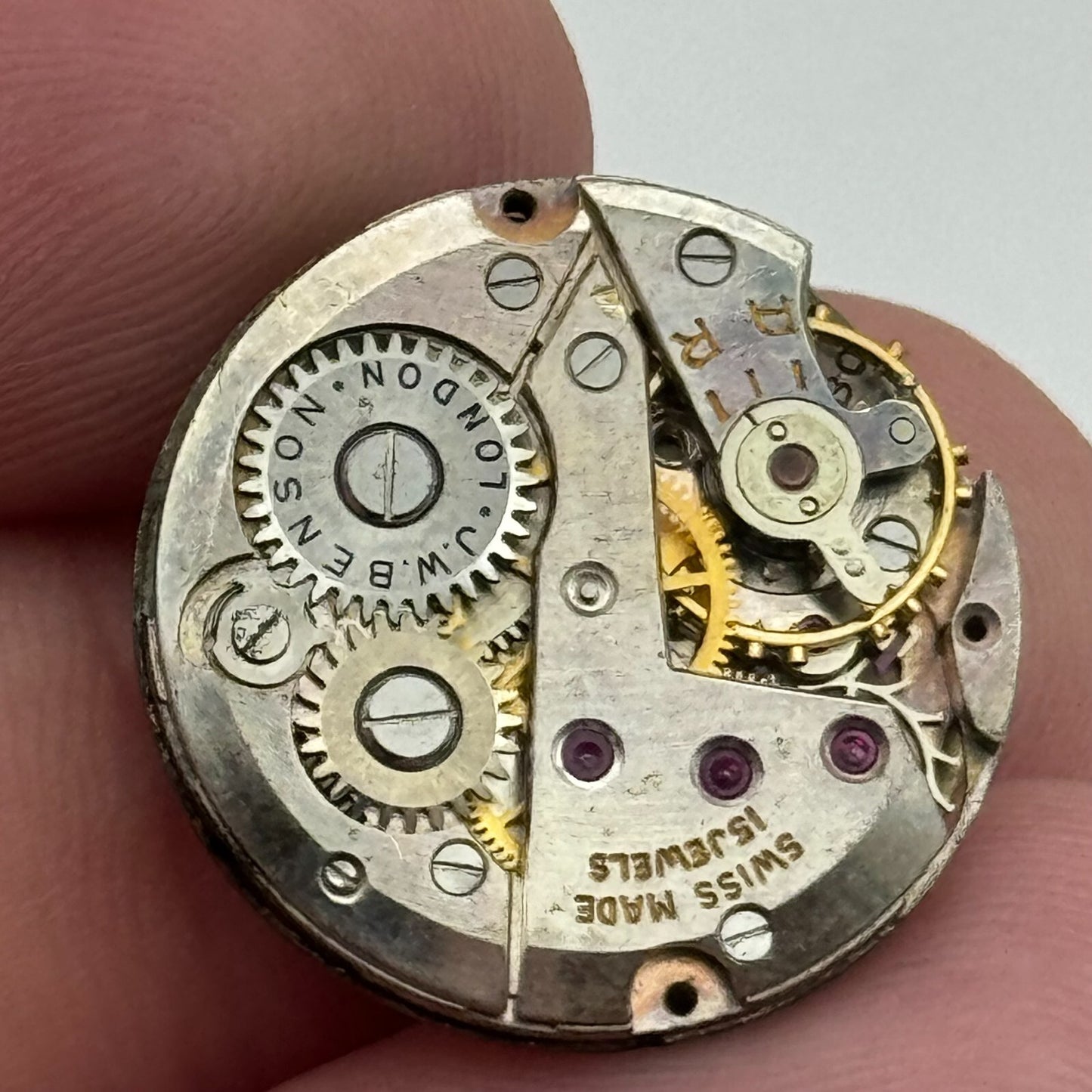 19.7mm J W Benson ETA 980 Manual Wind 15 Jewels Swiss Made Watch Movement PARTS
