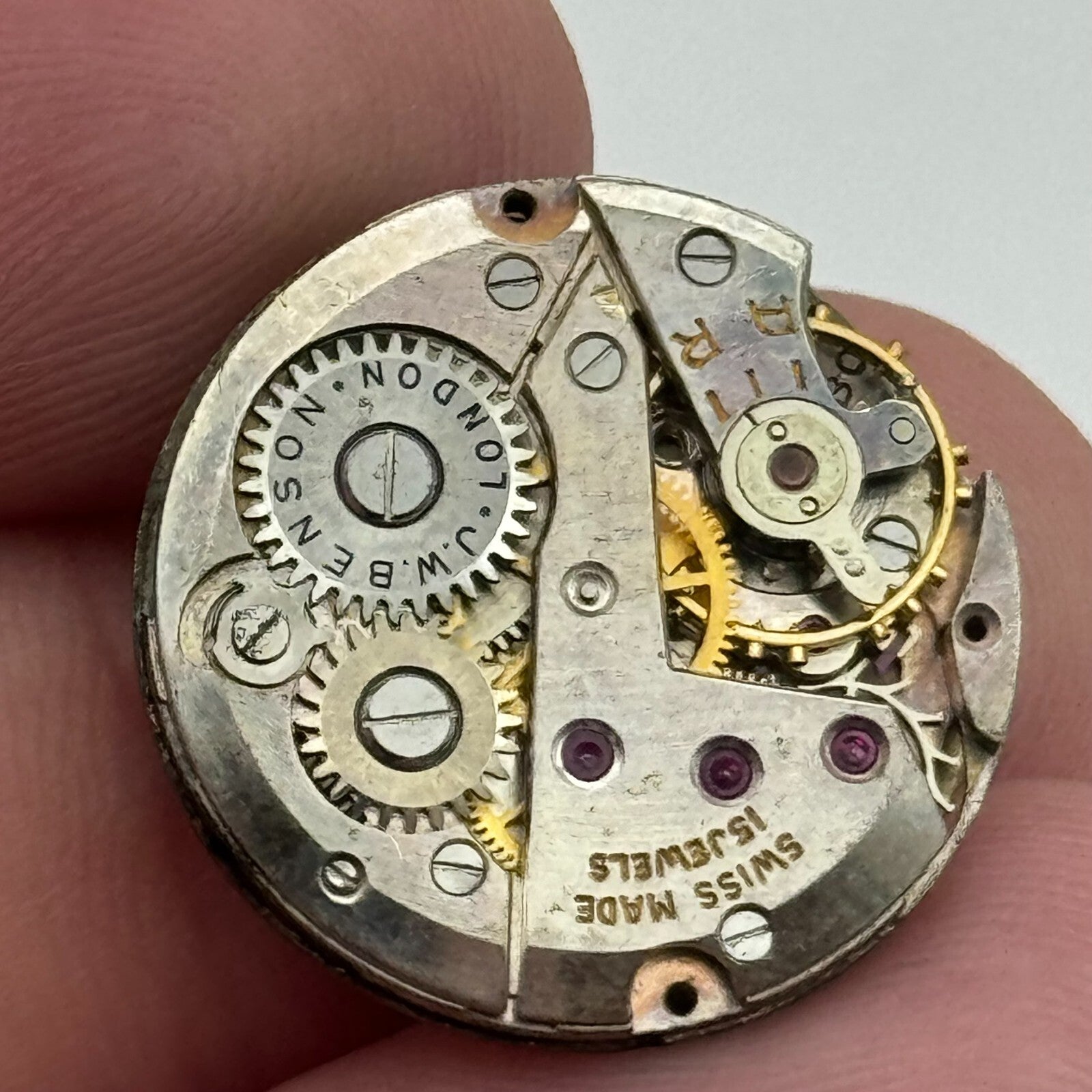 19.7mm J W Benson ETA 980 Manual Wind 15 Jewels Swiss Made Watch Movement PARTS