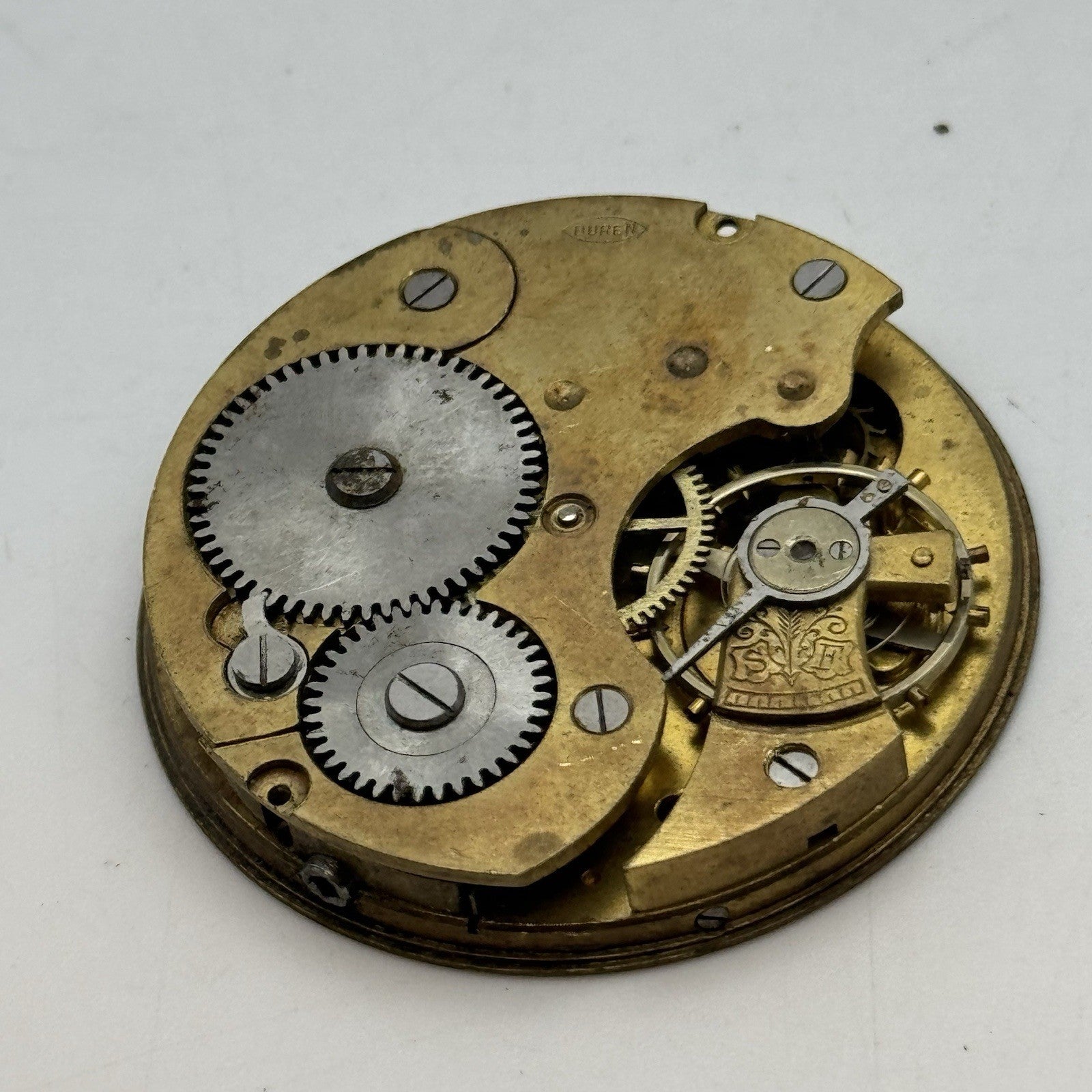 42.8mm Interesting Vintage Buren Pocket Watch Movement PARTS REPAIR SPARES