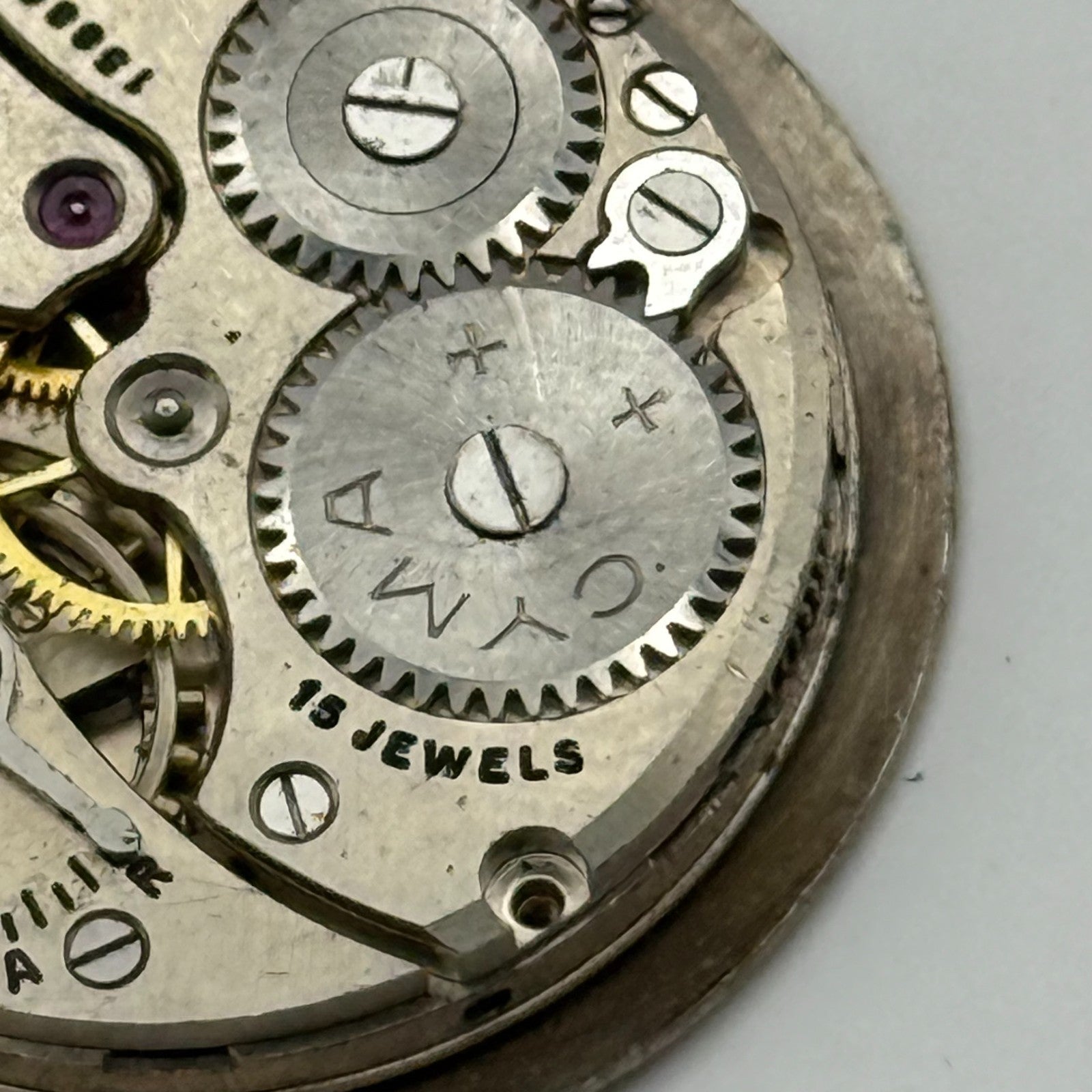 Cyma 162 Watch Movement Manual Wind Vintage Swiss 15 Jewels Parts Repair 23.5mm