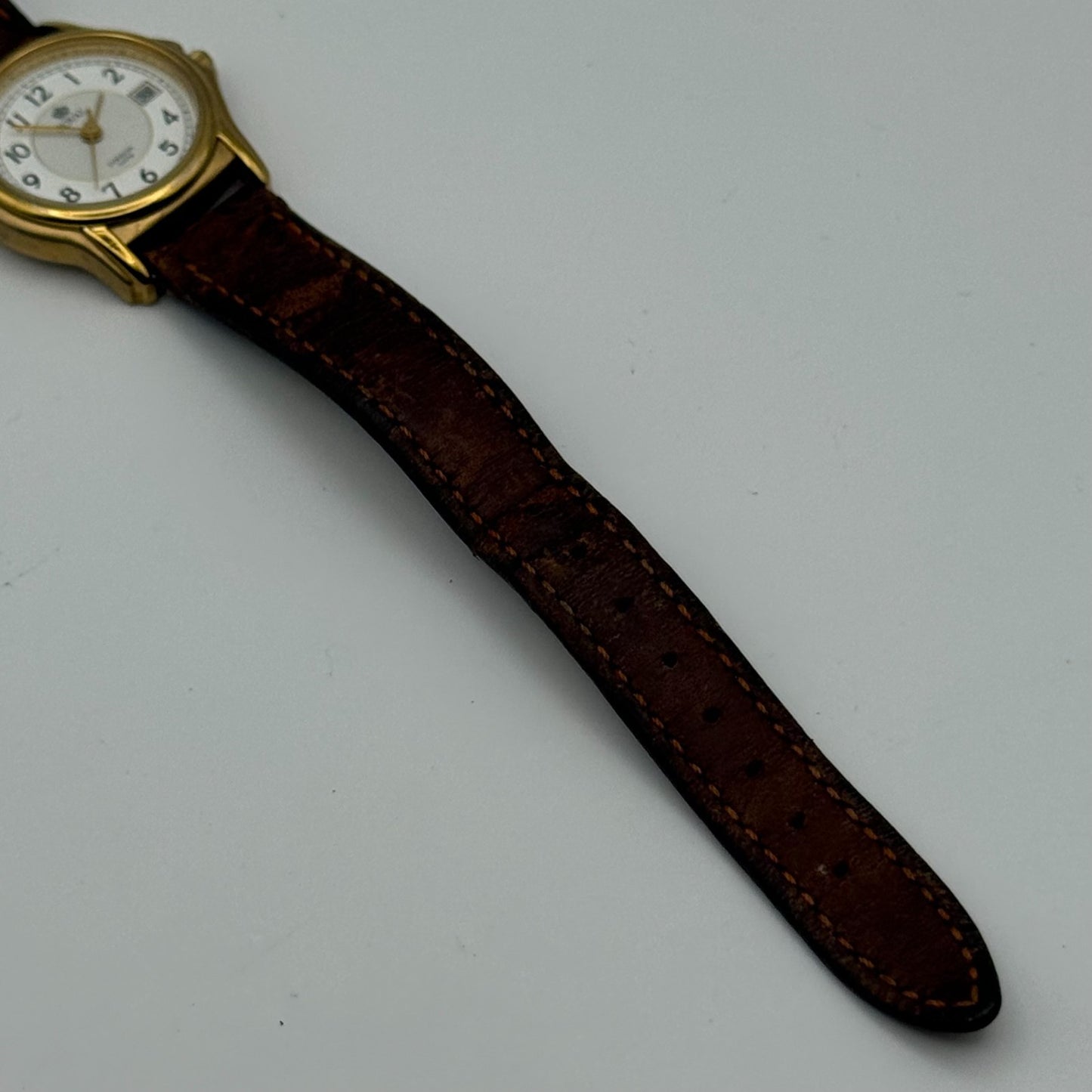 Royal London Ladies Quartz Watch RL-2199 Date Dial Brown Strap Working 26mm