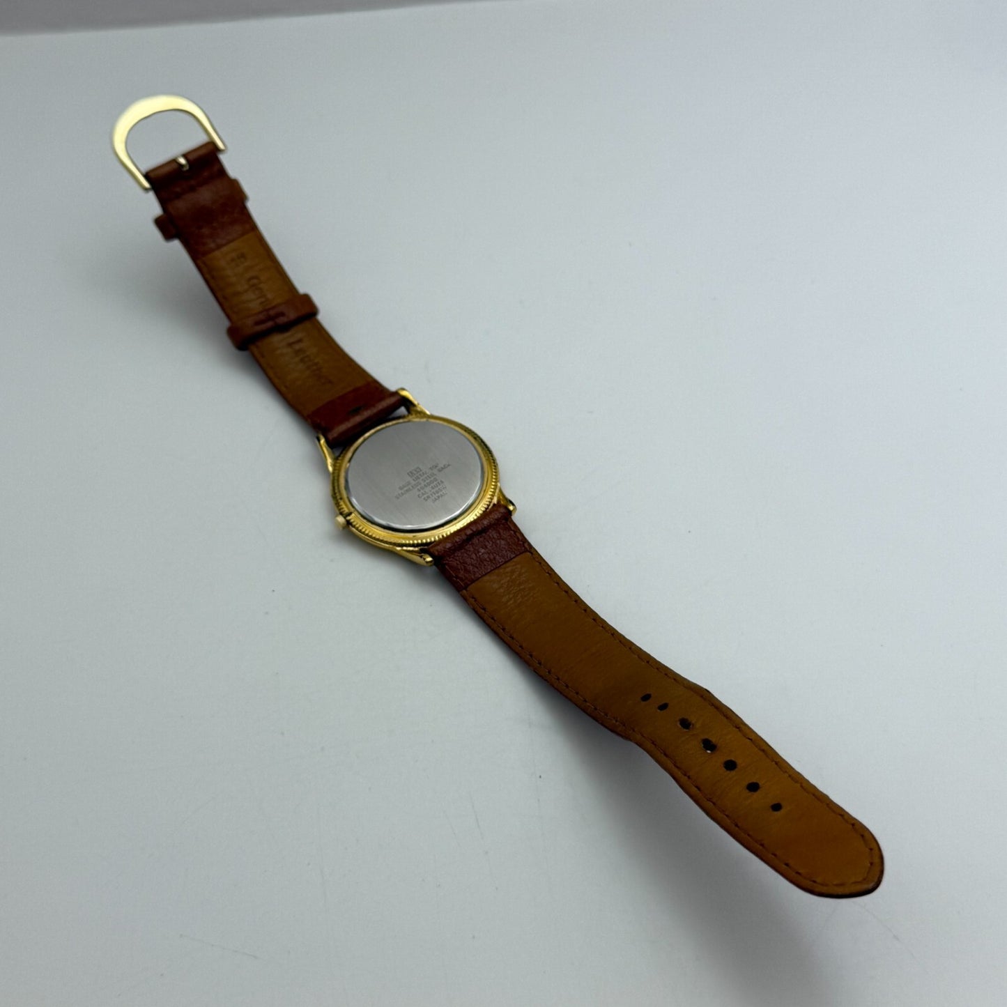 33mm Working Vintage Accurist 404000 Date Dial Leather Quartz Watch New Battery