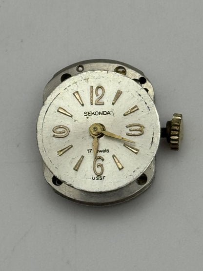 13.2mm Vintage Sekonda Slava 1601 Manual Wind Swiss Watch Movement PARTS REPAIR