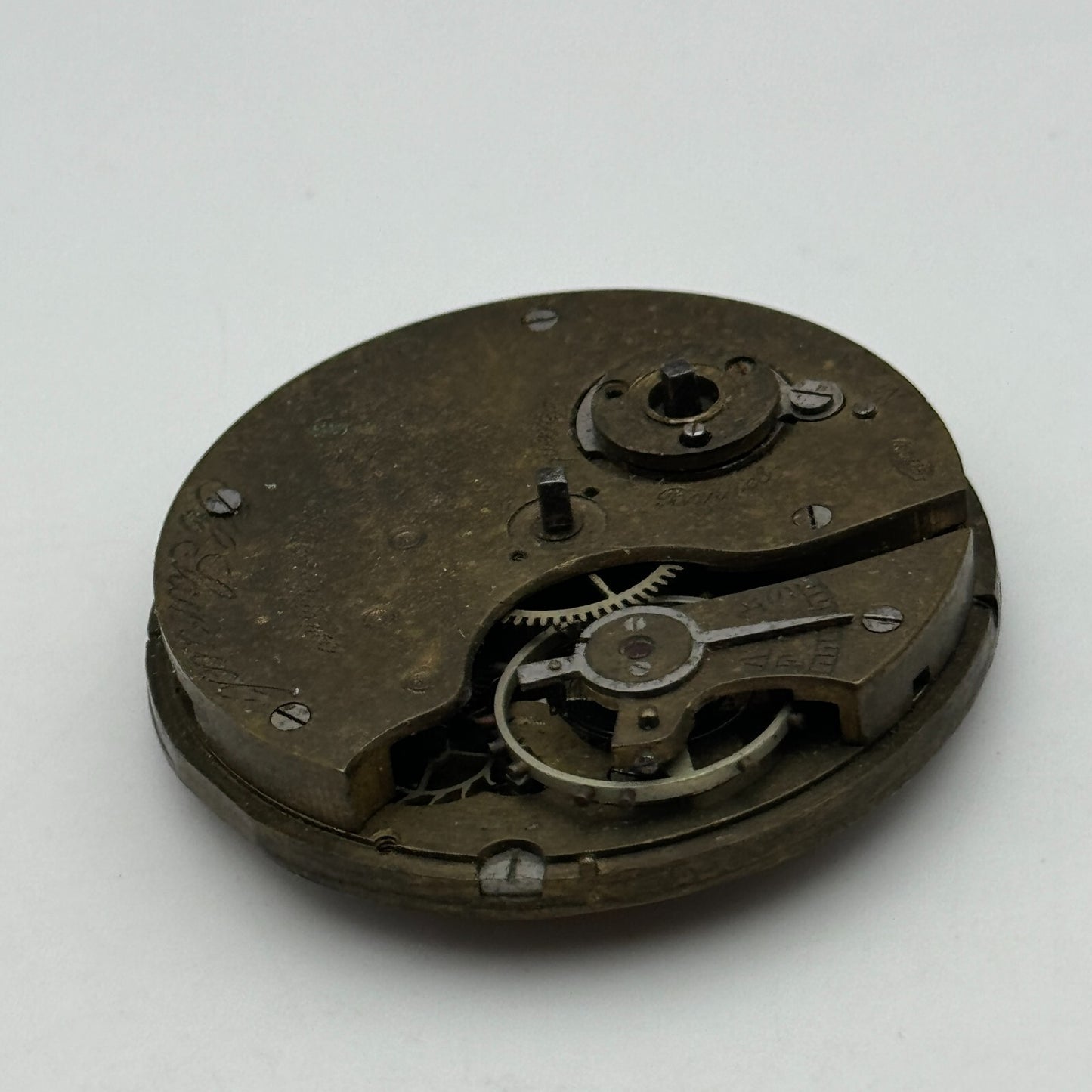42.2mm Antique H Samuel Manchester Patent Balance Pocket Watch Movement PARTS