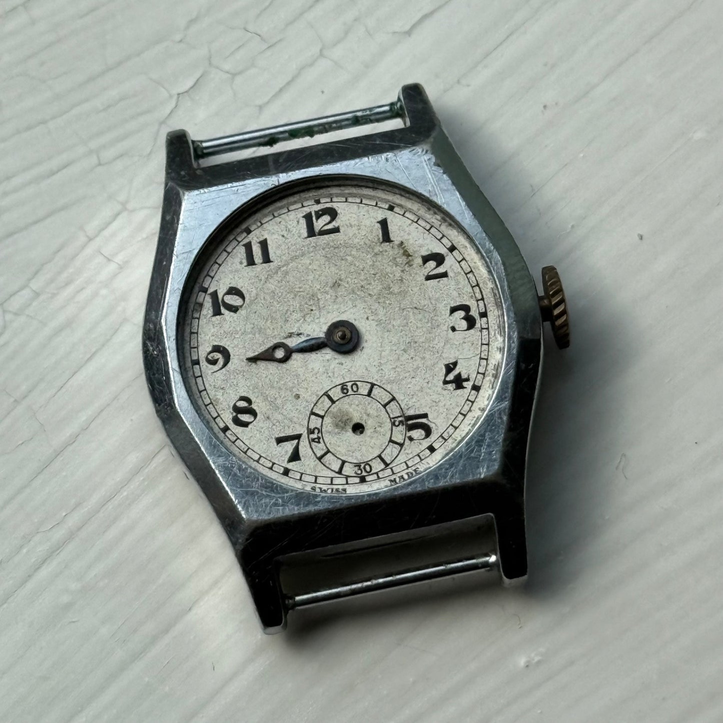 26mm Vintage Sub Seconds Good Balance Swiss Manual Wind Watch PARTS / REPAIR