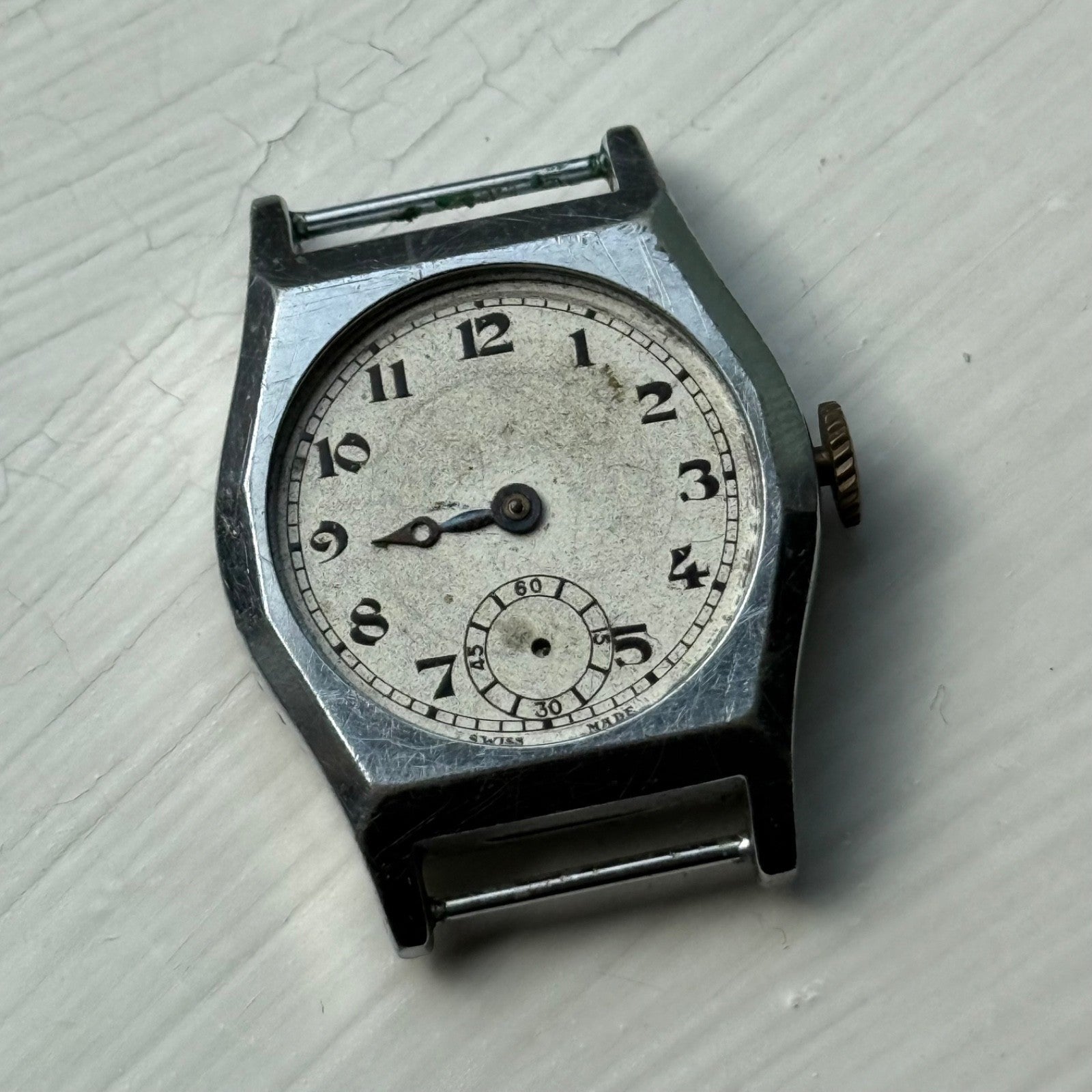 26mm Vintage Sub Seconds Good Balance Swiss Manual Wind Watch PARTS / REPAIR