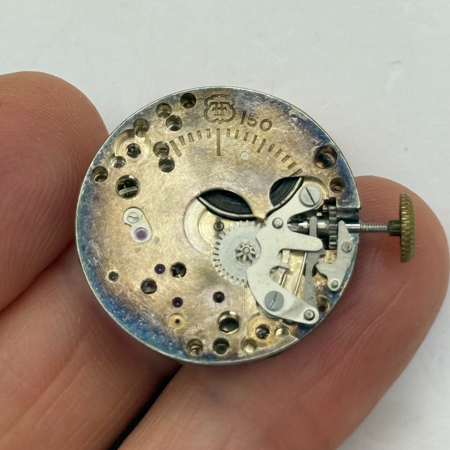 23.6mm Vintage FHF 150 15 Jewels Balance Ok Watch Movement PARTS REPAIR
