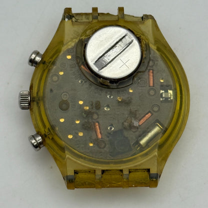 37.4mm Vintage 1996 Swatch Shiny Start SCK407 Chronograph Watch UNTESTED PARTS
