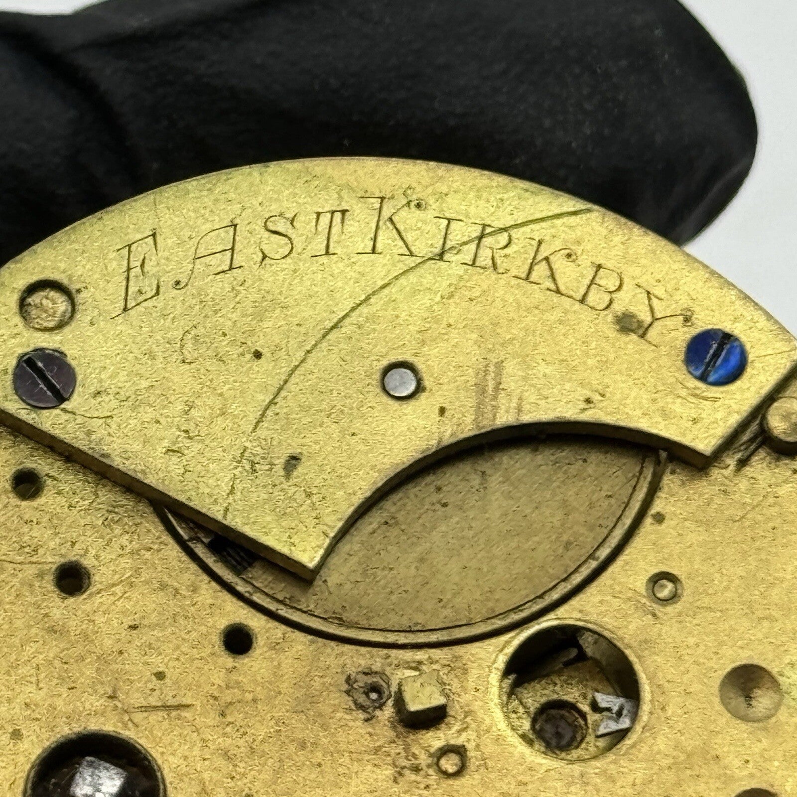 50mm W H Wightman East Kirkby-Notts Large Fusee Pocket Watch Movement FOR PARTS
