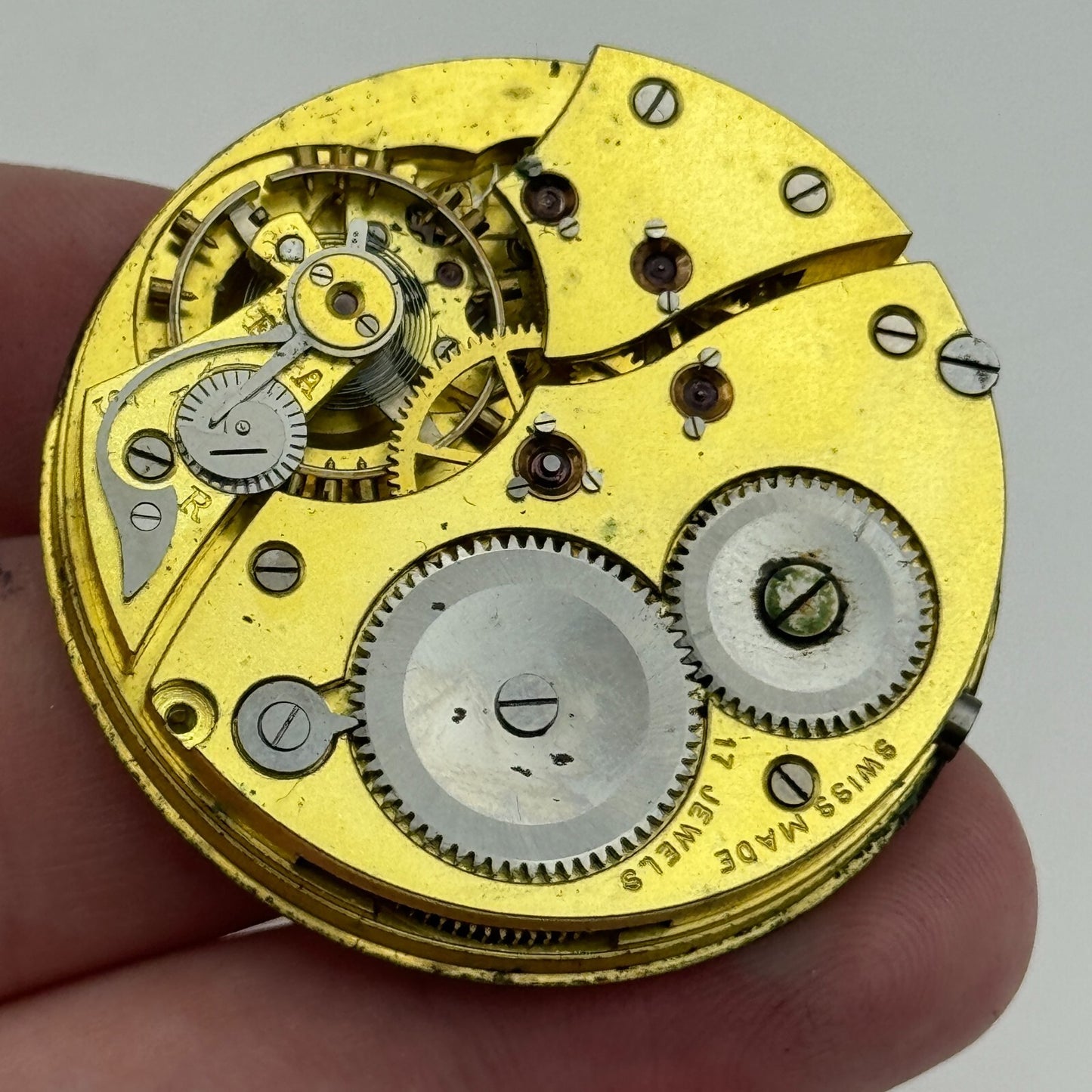 42.9mm High Grade Hendersons 17 Jewels Balance Ok Hunter Pocket Watch Movement