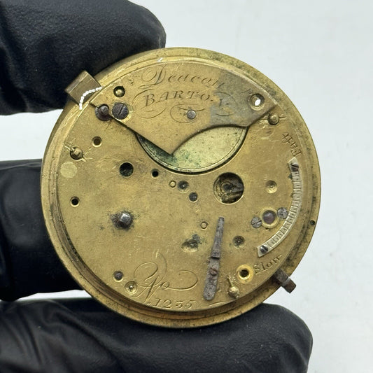 41.2mm Barton & Deacon Chain Present Fusee Pocket Watch Movement FOR PARTS