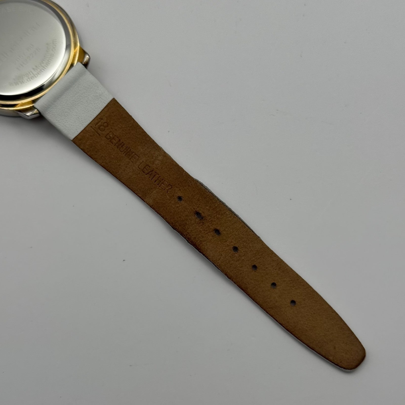 Redherring Ladies Quartz Watch Crystal Accents White Leather Strap Working 37mm