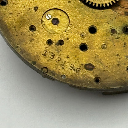 42.2mm Antique H Samuel Manchester Patent Balance Pocket Watch Movement PARTS