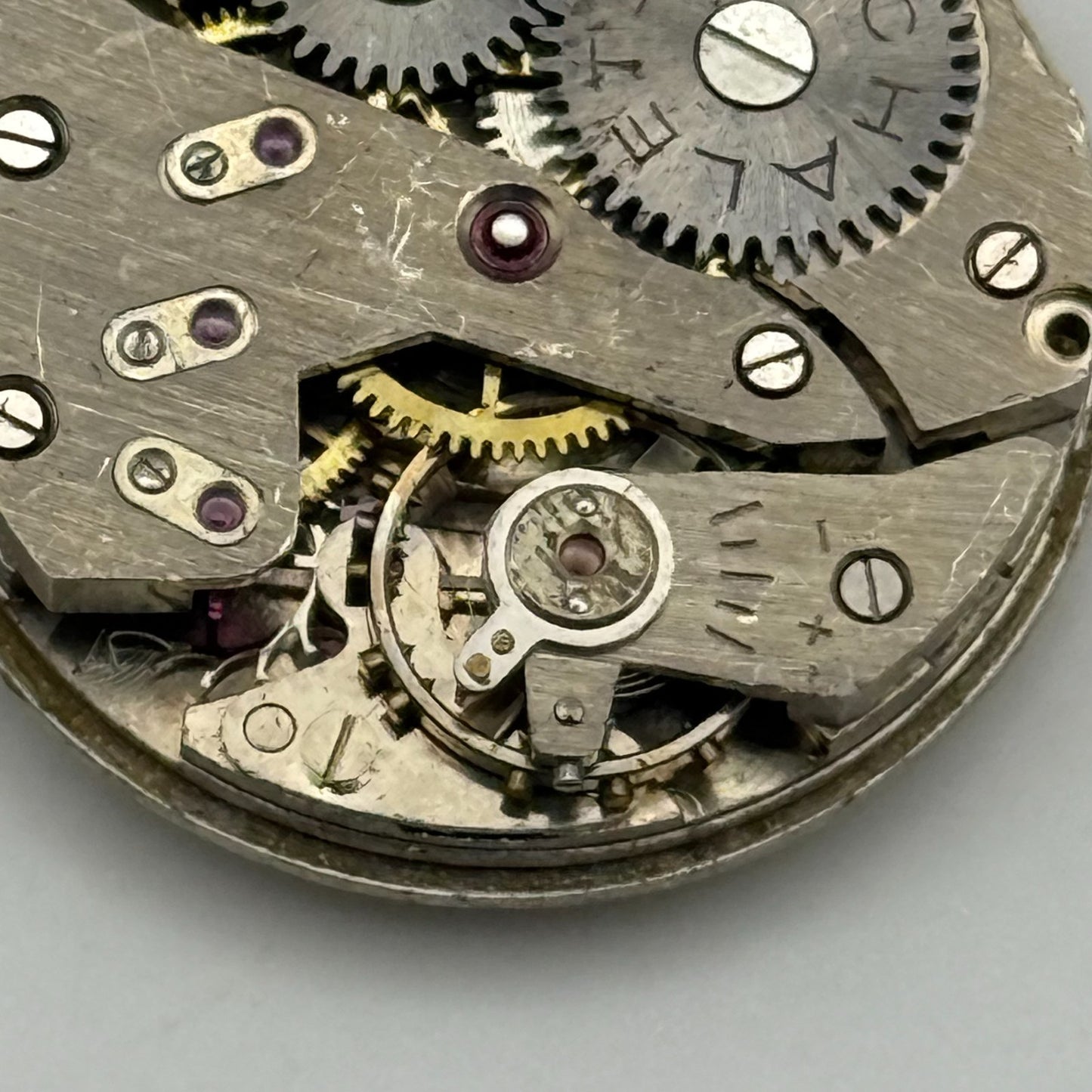 Chalet Gold 21 Jewels Watch Movement Running Manual Wind Vintage Parts 23.3mm