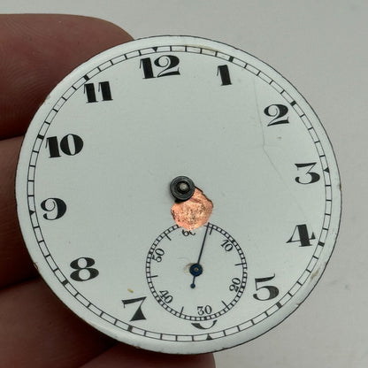 43.2mm Vintage Open Face Sub Seconds Balance Ok Pocket Watch Movement PARTS