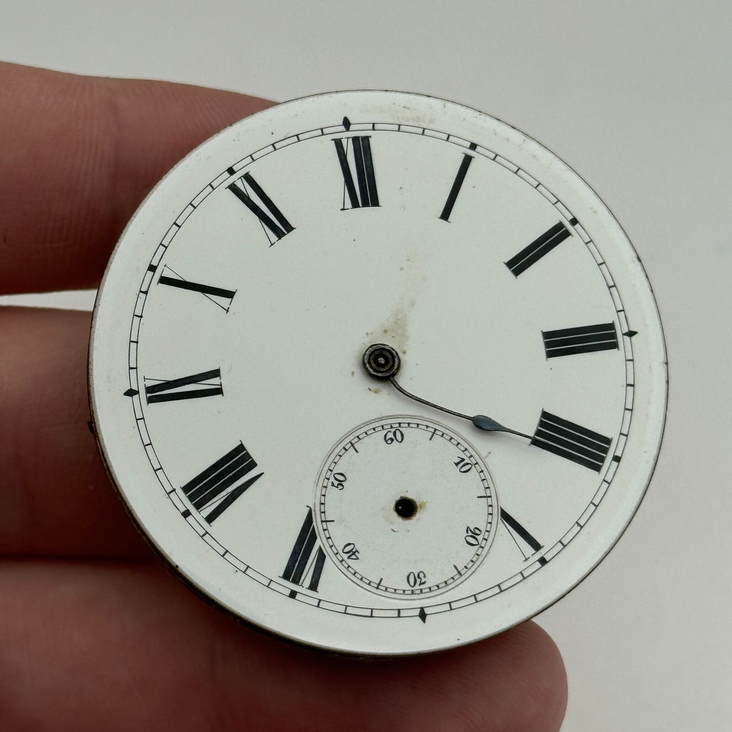 45.3mm Antique Key Wound Balance Intact Pocket Watch Movement PARTS REPAIR SPARE