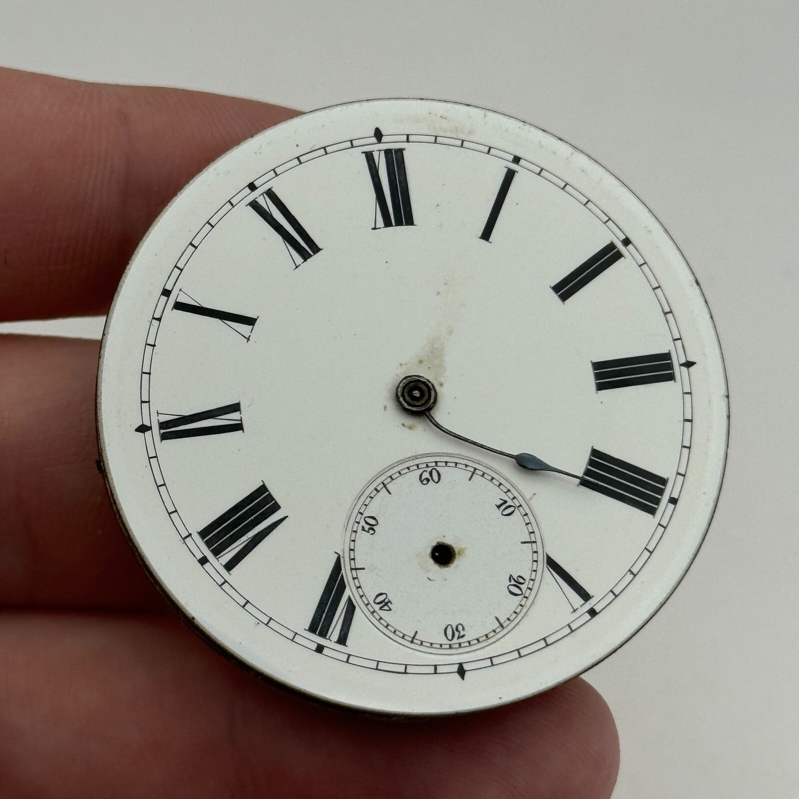 45.3mm Antique Key Wound Balance Intact Pocket Watch Movement PARTS REPAIR SPARE