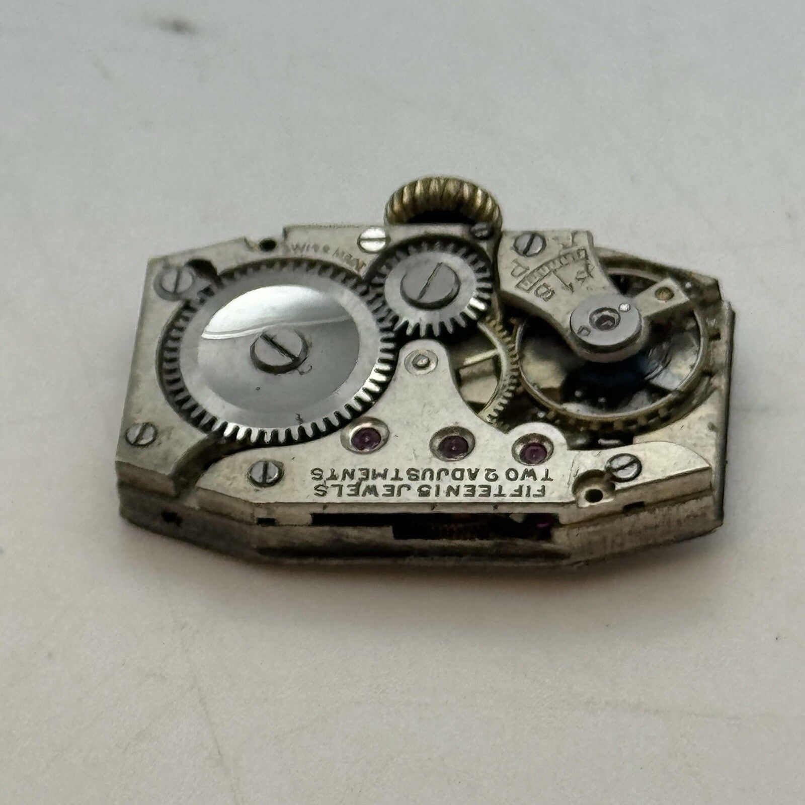 15.1mm Running Art Deco Tank Watch Movement Dial Hands Restoration Repair Parts