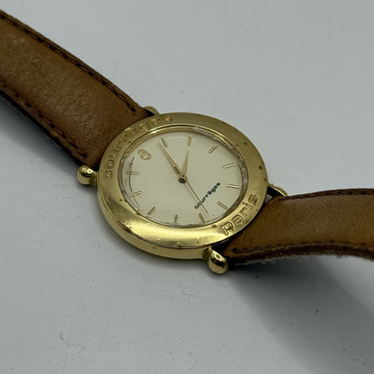 30mm Working Ladies Vintage Courreges Paris 5Y31-1000 Gold Plated Quartz Watch