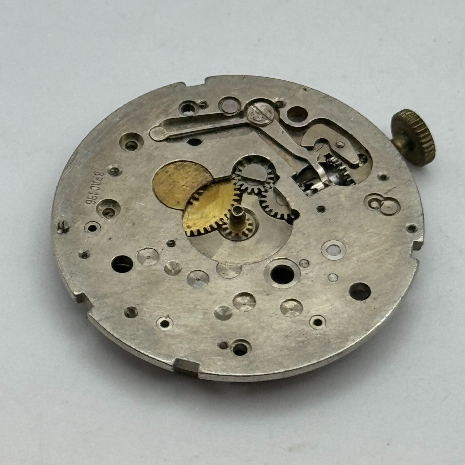 31.1mm Brac 196 Balance Intact Manual Wind 1 Jewel Watch Movement PARTS SPARES