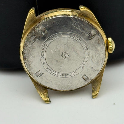 33mm Men’s Vintage Junghans J82 Chronometer Swiss Rare Gold Plated Watch PARTS