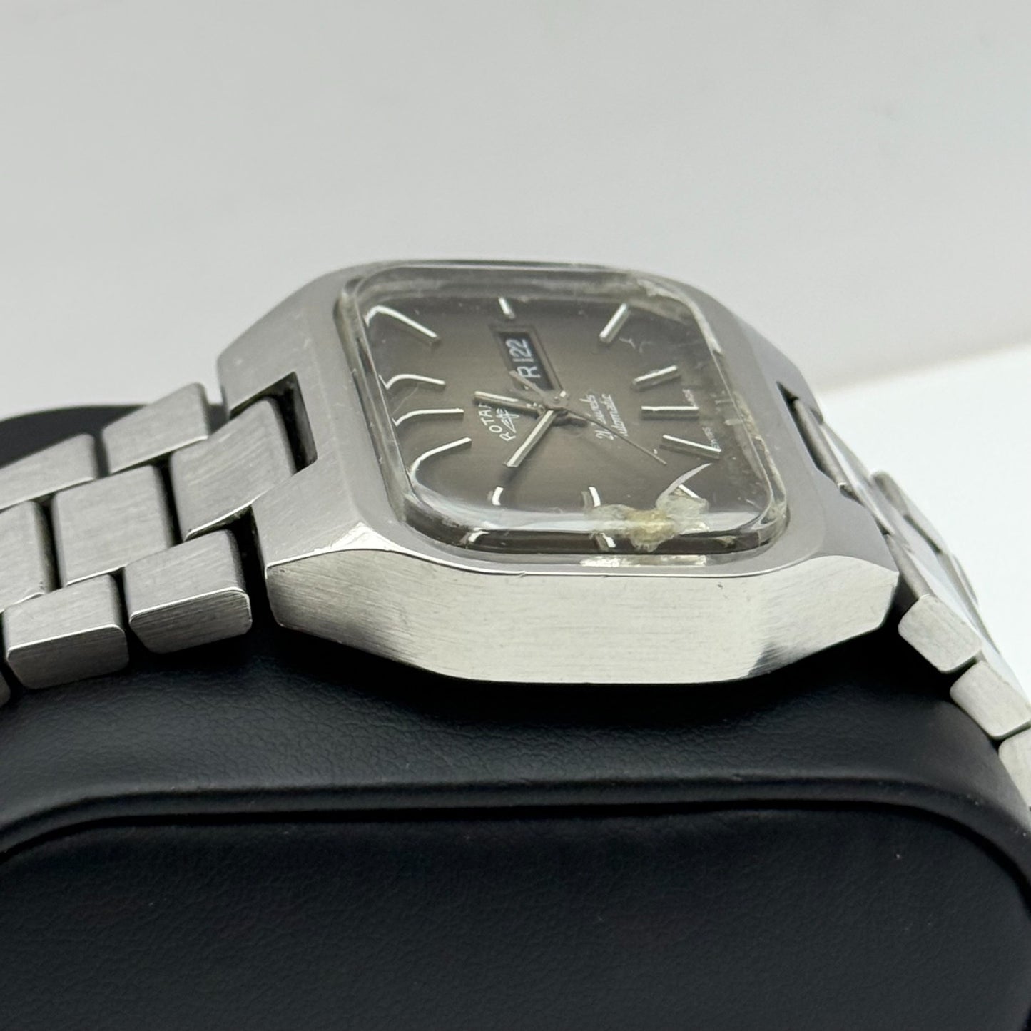 38mm Men’s Rare Vintage Rotary TV Case Automatic Swiss Date Watch PARTS REPAIR