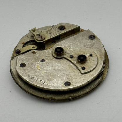 45mm Antique Unidentified Key Wound Partial Pocket Watch Movement PARTS REPAIR