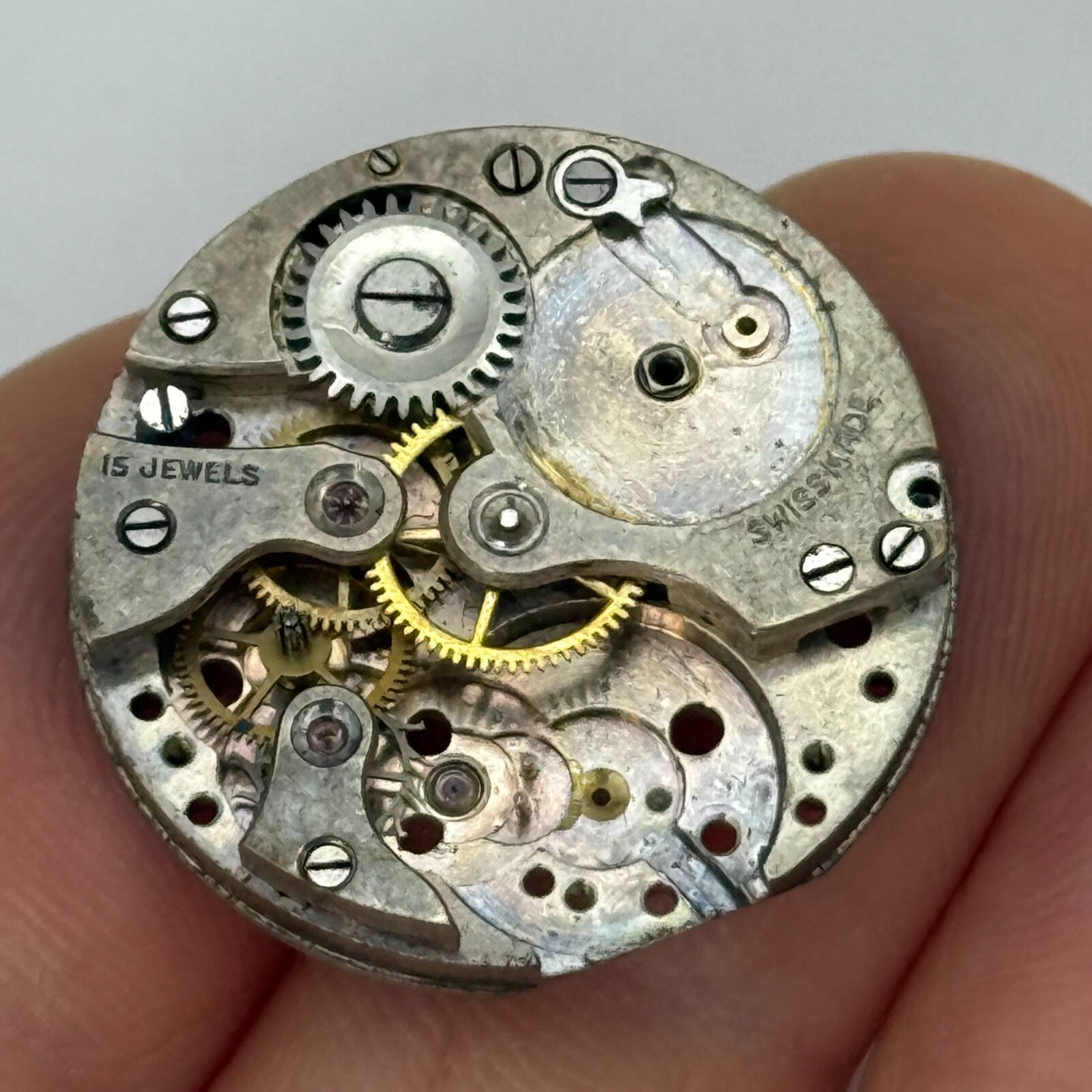 23.7mm Vintage AS 15 Jewels A Schild Partial Manual Wind Watch Movement PARTS