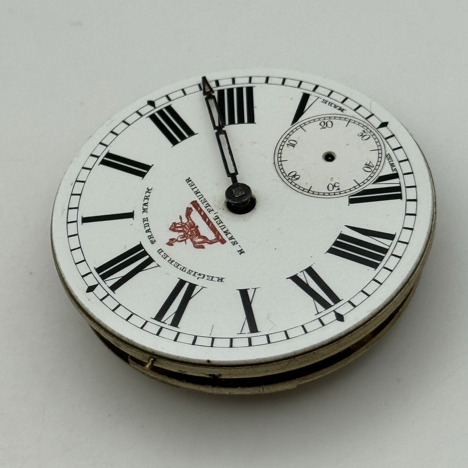 45.7mm Antique H Samuel Fleurier Key Wound Pocket Watch Movement PARTS REPAIR