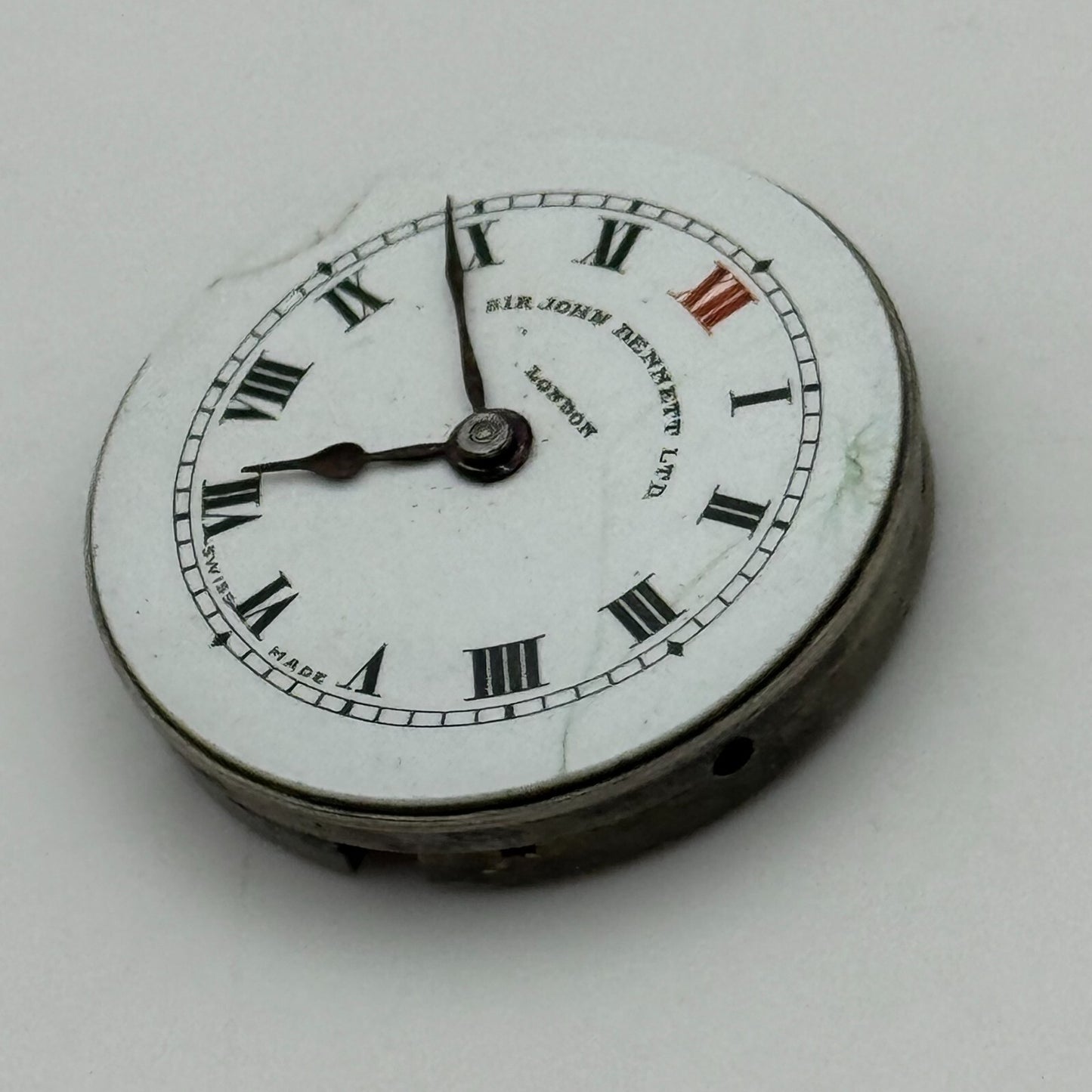 22mm Sir John Bennett London Trench Watch Movement Manual Wind Swiss FOR PARTS