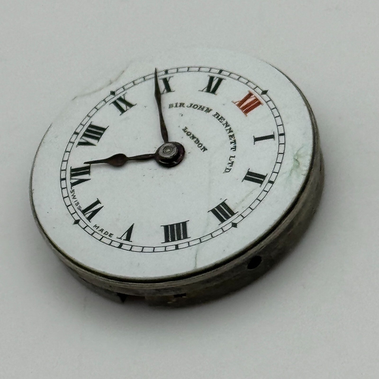 22mm Sir John Bennett London Trench Watch Movement Manual Wind Swiss FOR PARTS