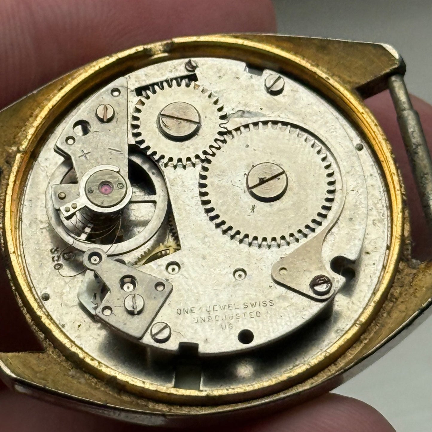 34mm Vintage Men's Swissam Desa 320 Blue Dial Manual Wind Watch PARTS / REPAIR