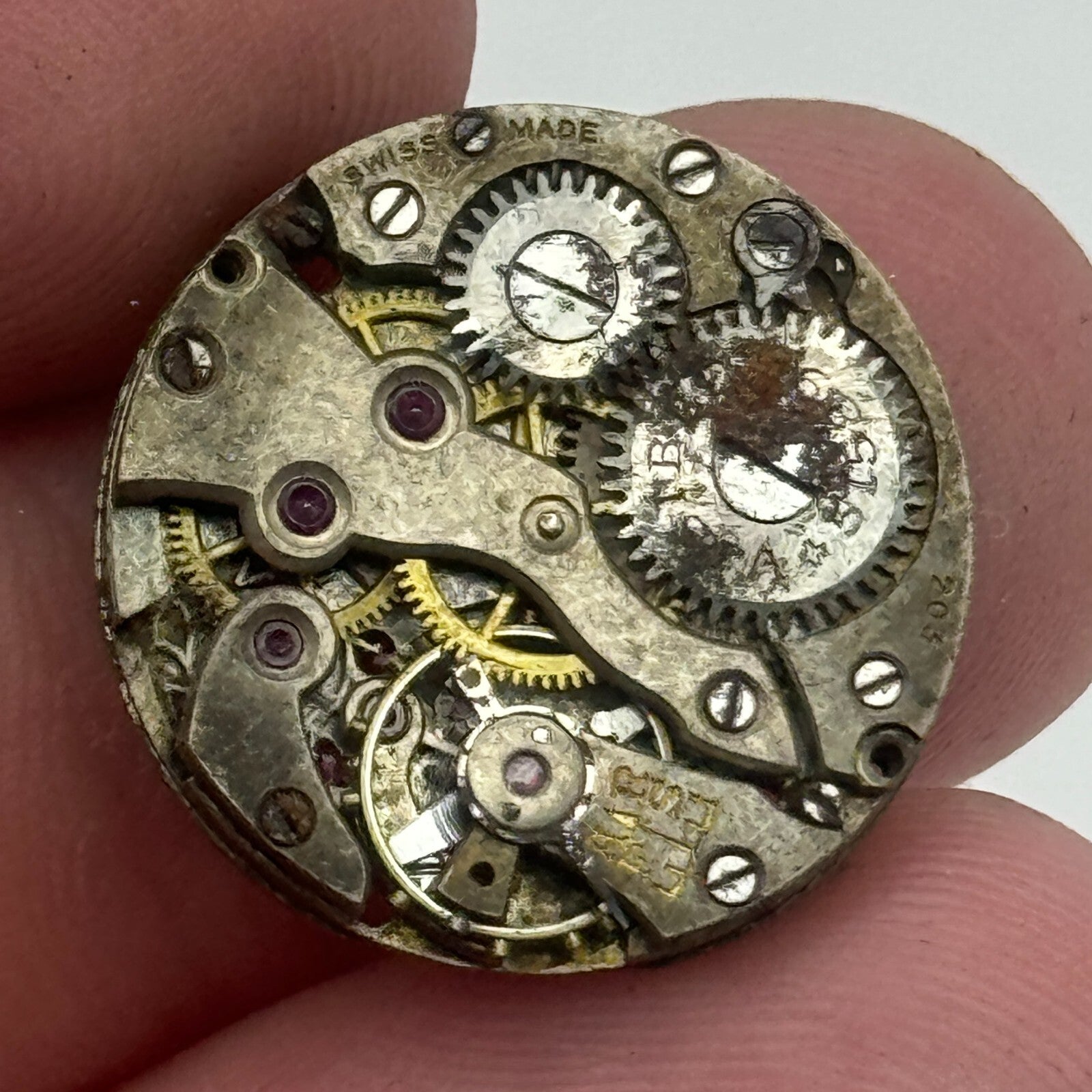 19.7mm Visible Patent 51489 FHF 8 Manual Wind Swiss Watch Movement PARTS SPARES