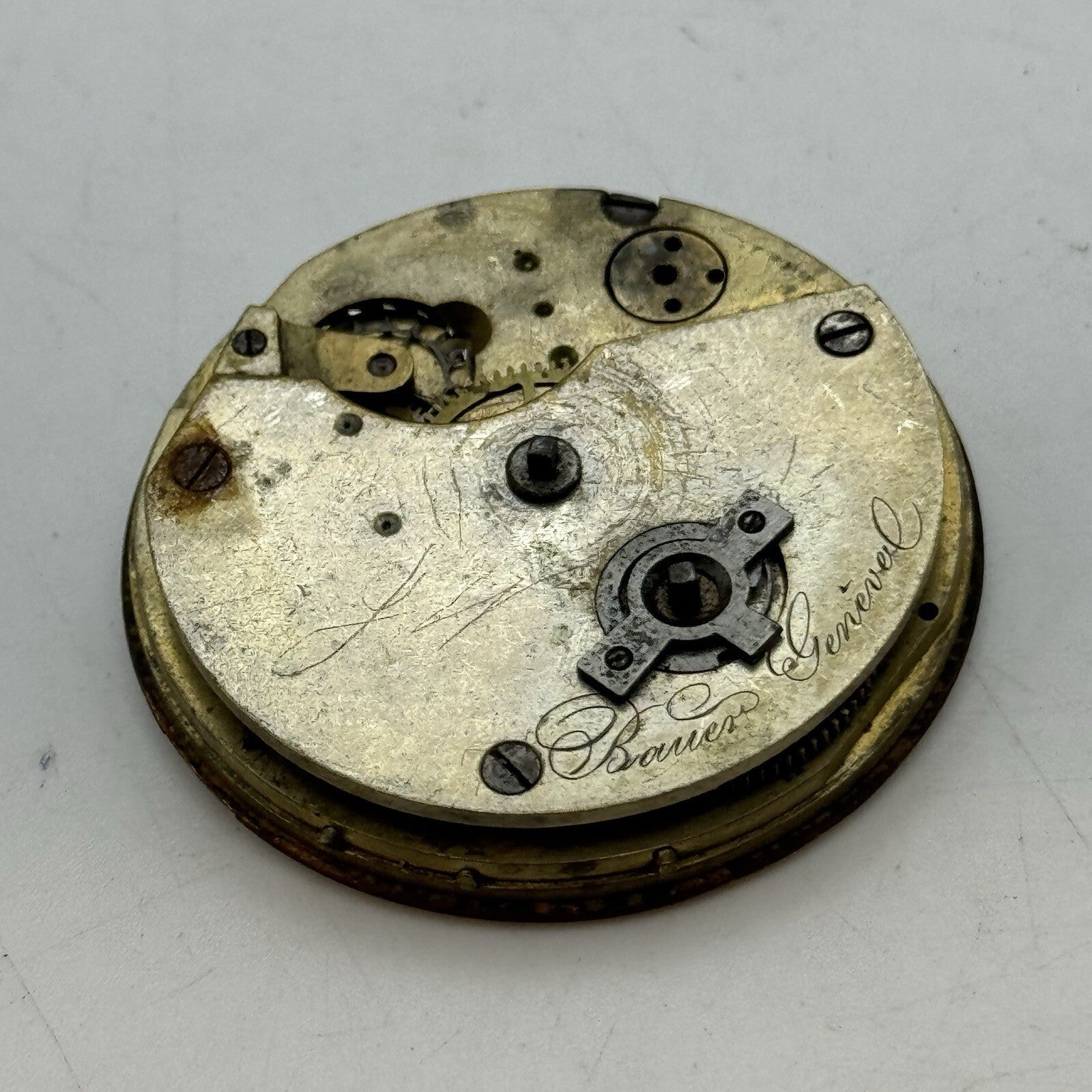 39.5mm Manual Wind Bauer Geneve No Balance Pocket Watch Movement FOR PARTS