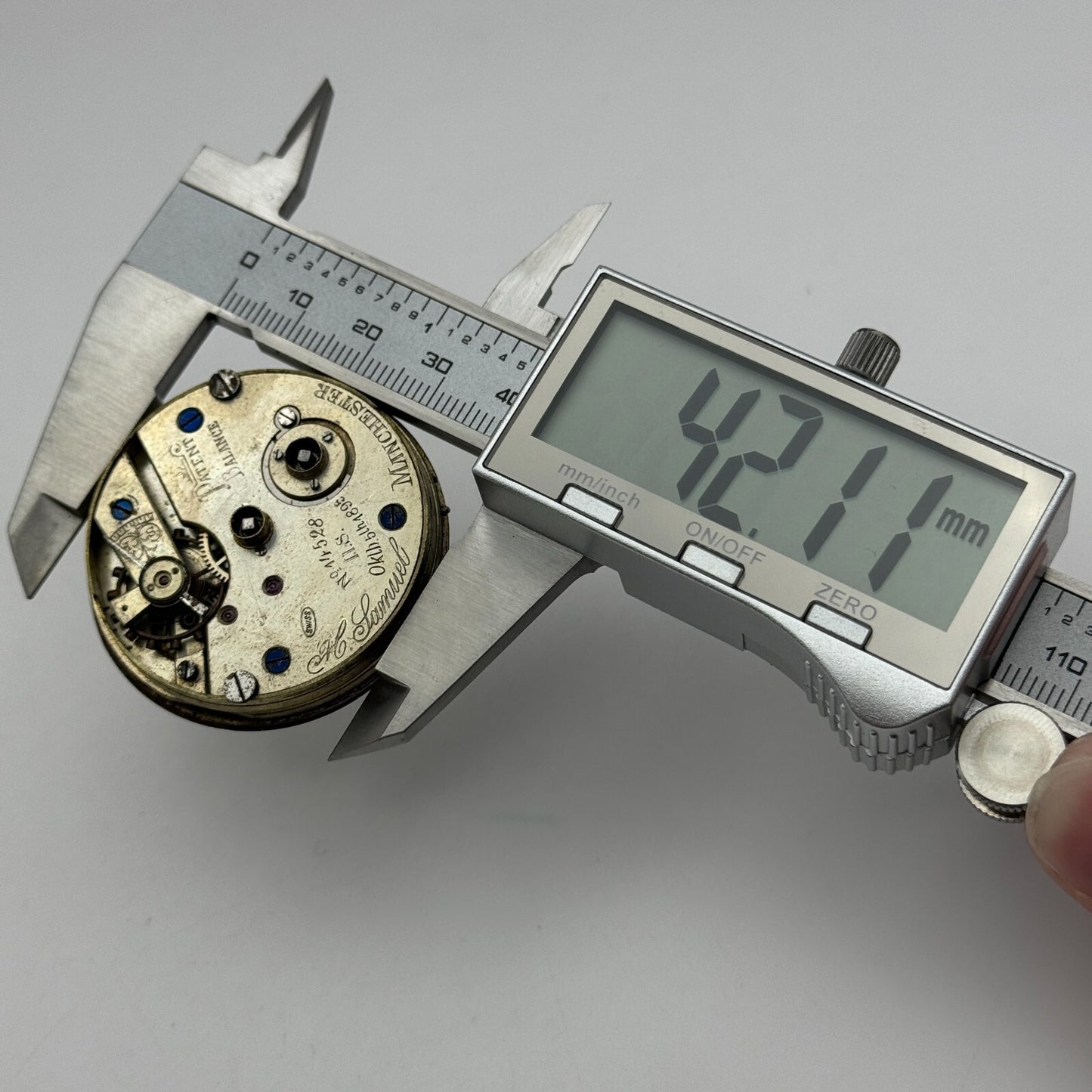 43.8mm Antique H Samuel Manchester Patent Balance Pocket Watch Movement PARTS