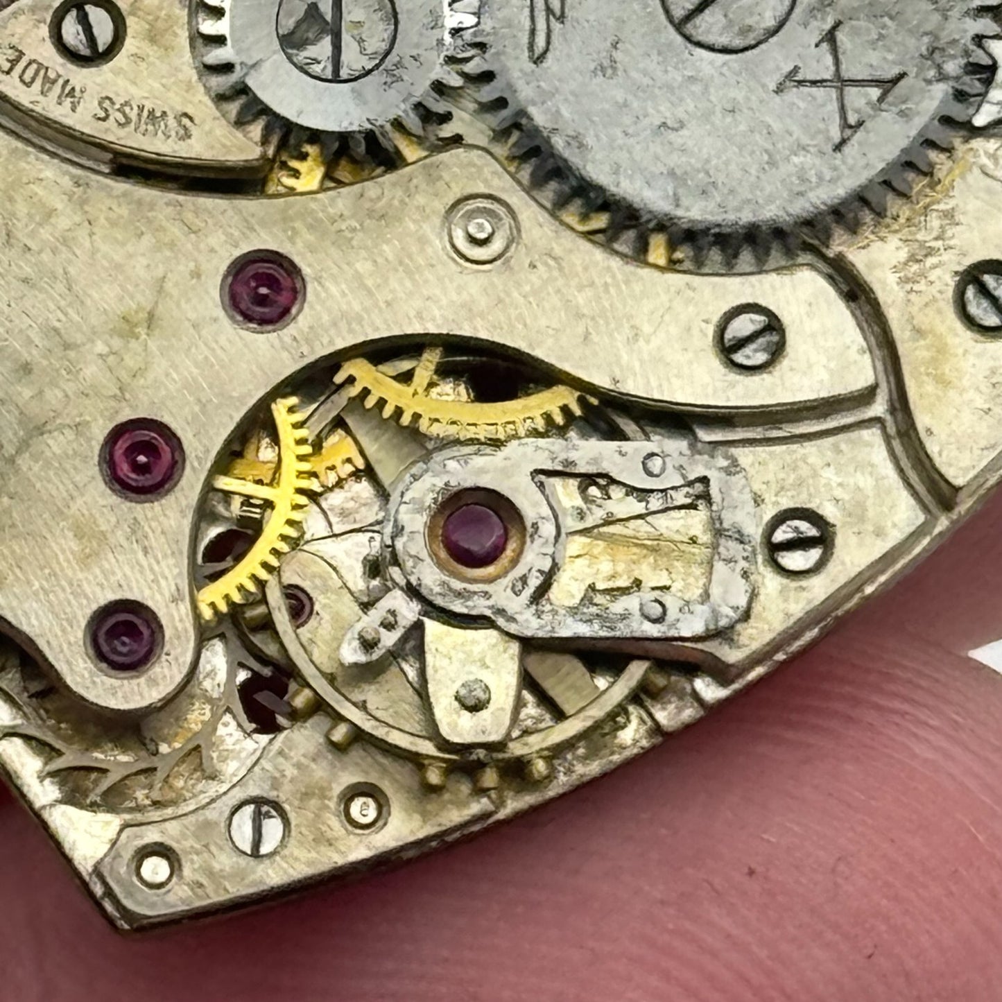 19.2mm Rotary Peseux Tank Watch Movement 15 Jewels Manual Wind 1930s Swiss PARTS