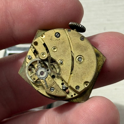 25mm Ladies Vintage Brown Patina Tonneau Dial Manual Wind Watch PARTS REPAIR