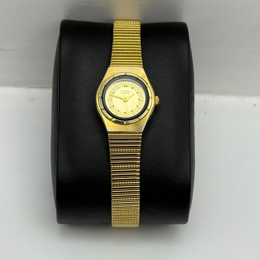 19mm Working Vintage Citizen Japan Ladies Gold Plated Quartz Watch 7 Inches