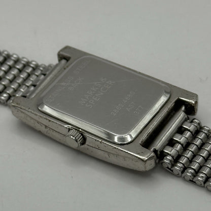 20mm Working Ladies M&S Silver Tone Jewelled Quartz Watch Broken Strap