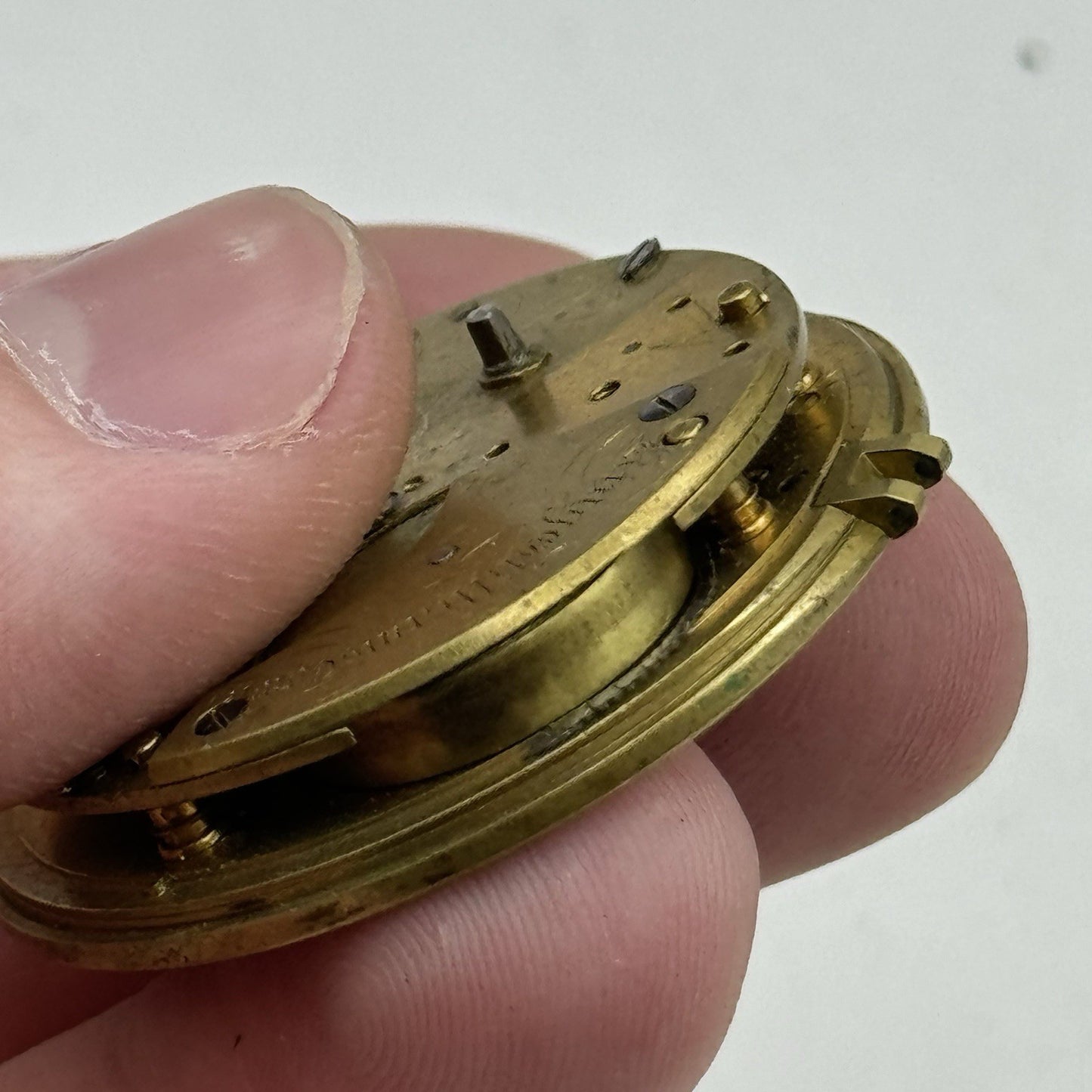 39.2mm Antique G P Perks King Williams Town Fusee Pocket Watch Movement PARTS