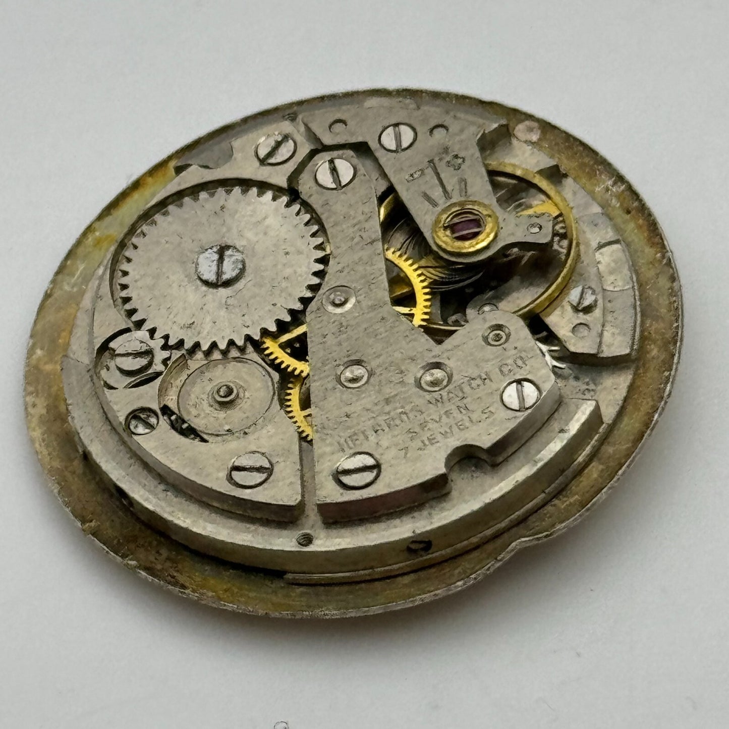 25.9mm Helbros PS32 Manual Wind Swiss 7 Jewels Watch Movement Vintage PARTS