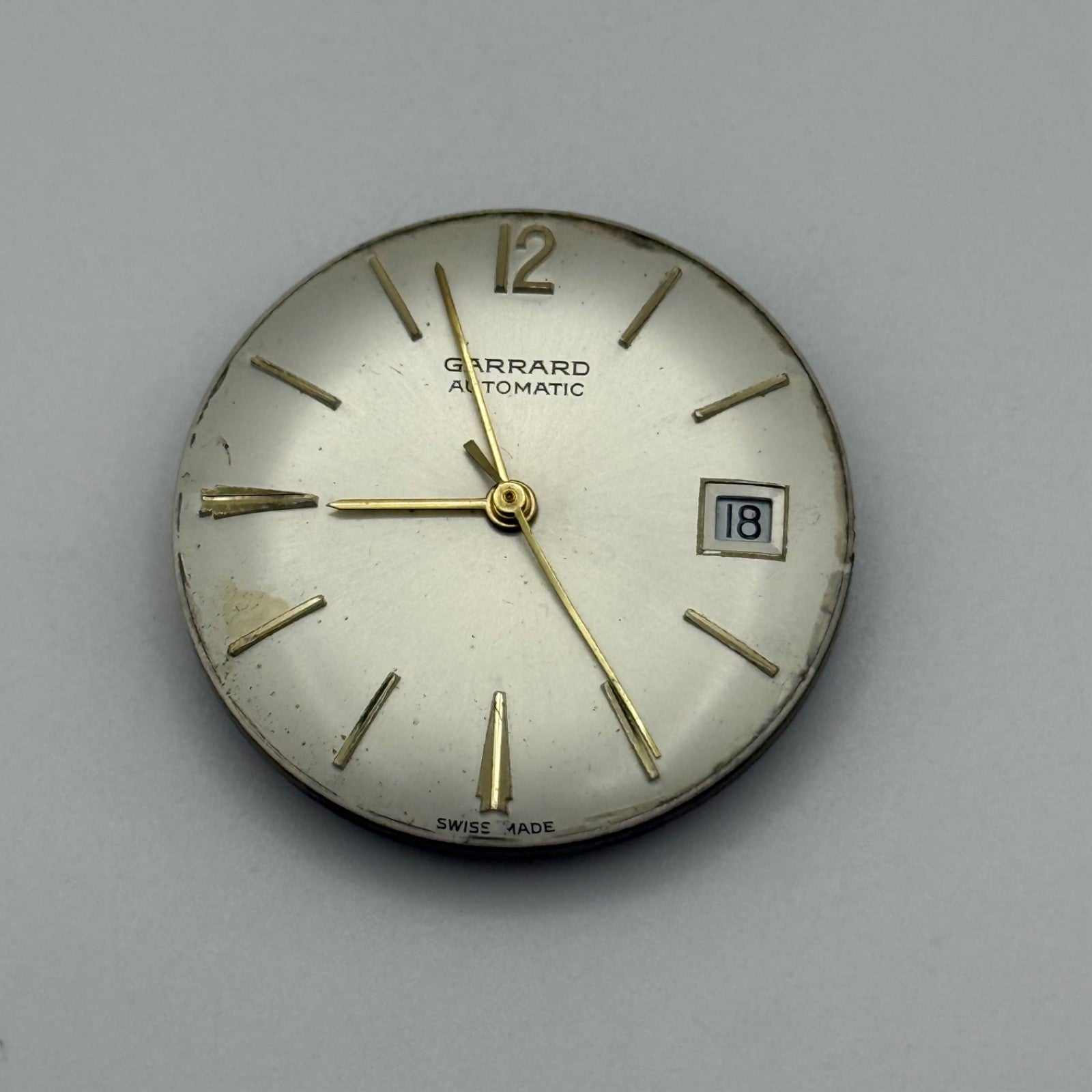 Garrard ETA 2472 Watch Movement Automatic Date Vintage Swiss Parts Repair 29.6mm