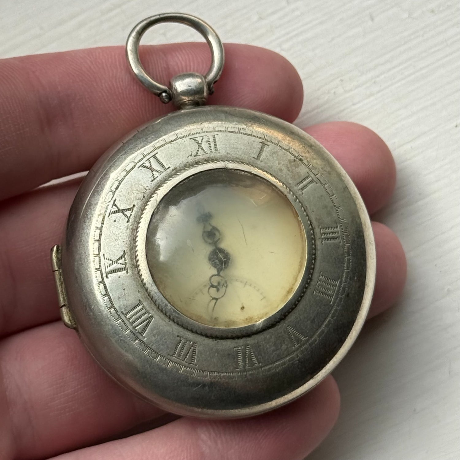 10 Tros 5 Levees En Rubis Antique Pocket Watch & Outer Case Ticking To Repair