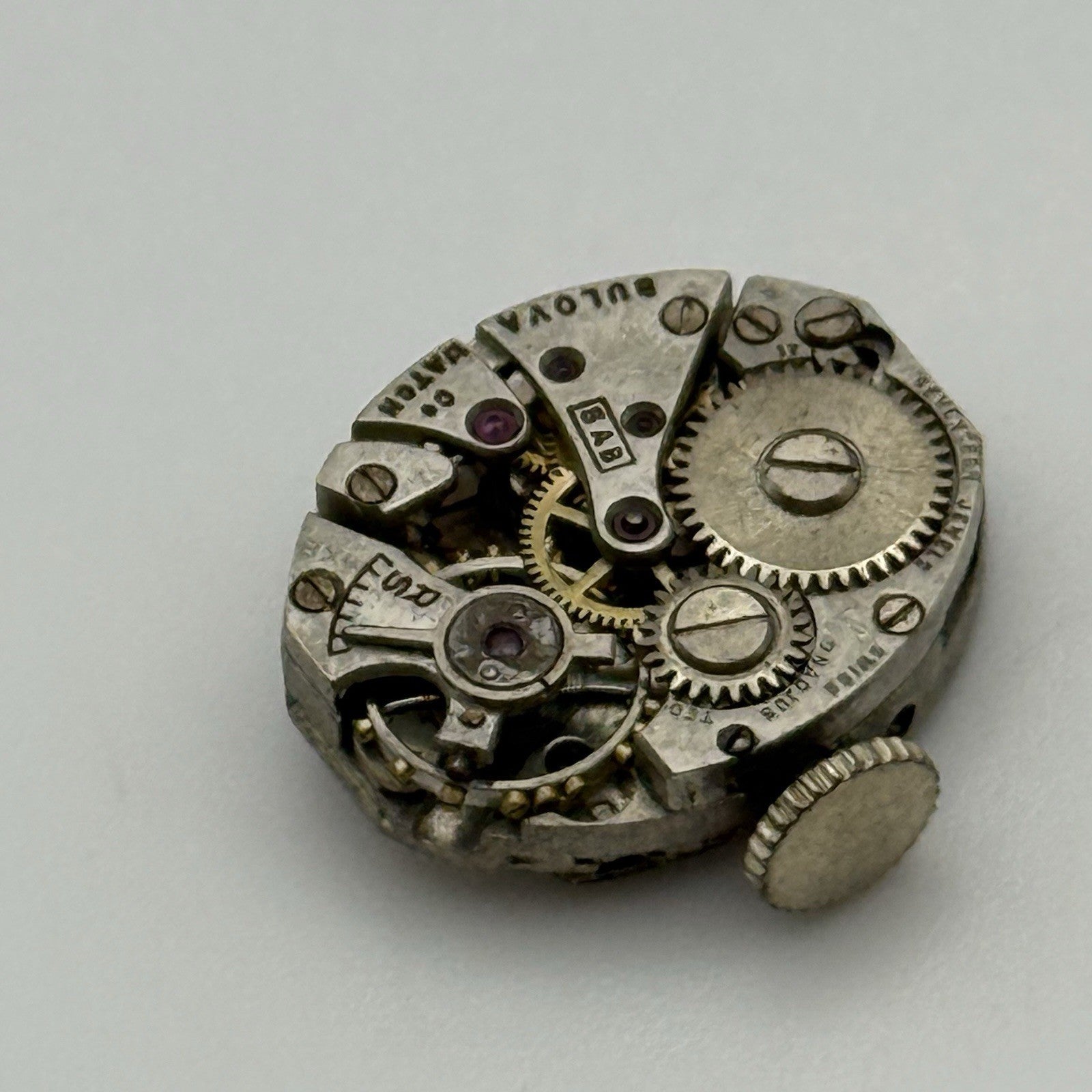 13.1mm Vintage Ladies Bulova 5AB Manual Wind Swiss Watch Movement PARTS REPAIR