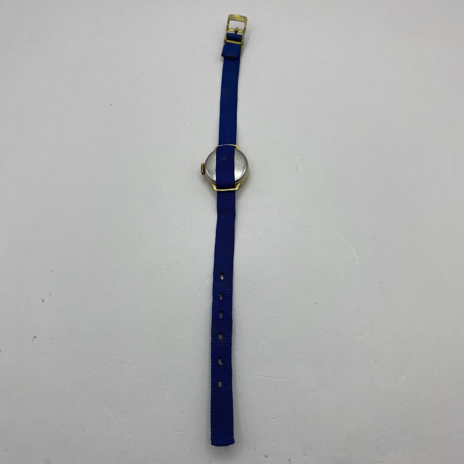 21mm Ladies Oris Cal 491 Gold Plated Blue Strap Swiss Watch FOR PARTS To Restore
