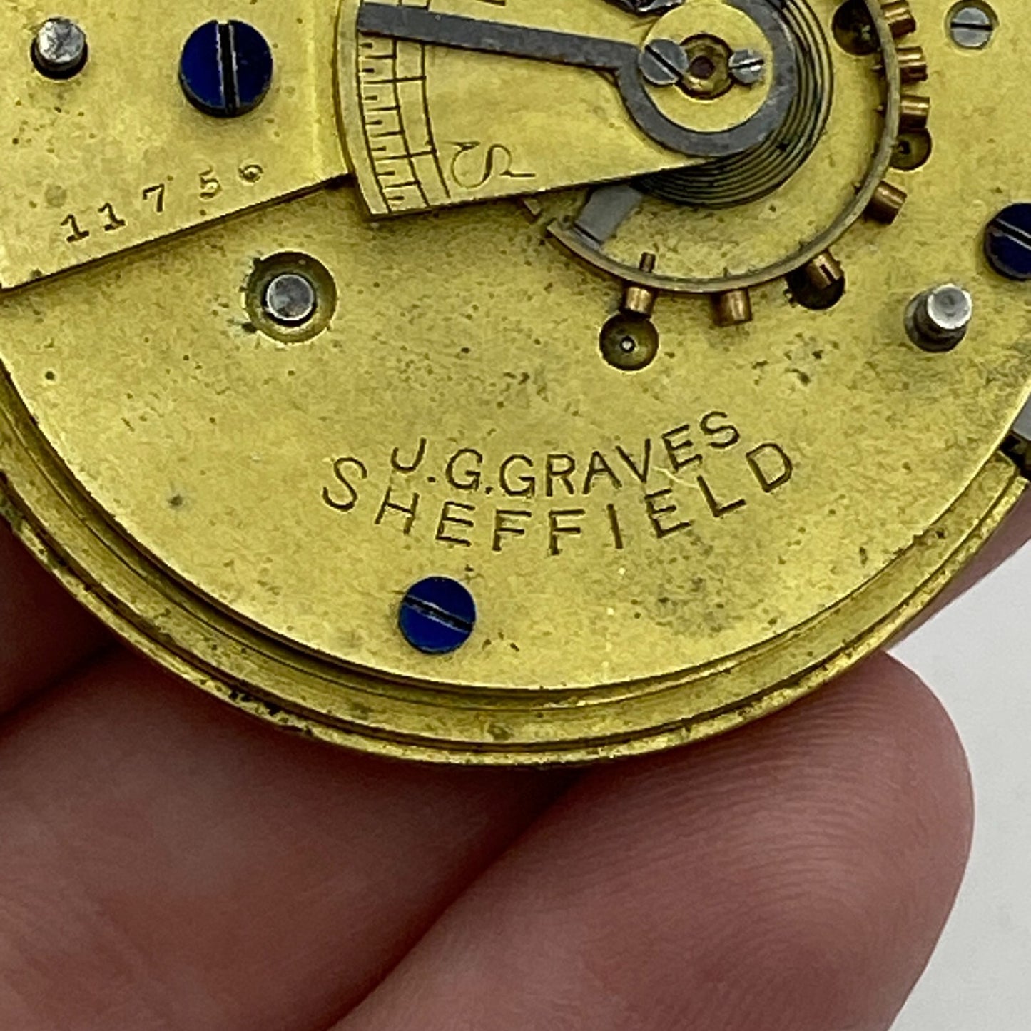44.9mm Antique J G Graves The English Express Lever Pocket Watch Movement PARTS