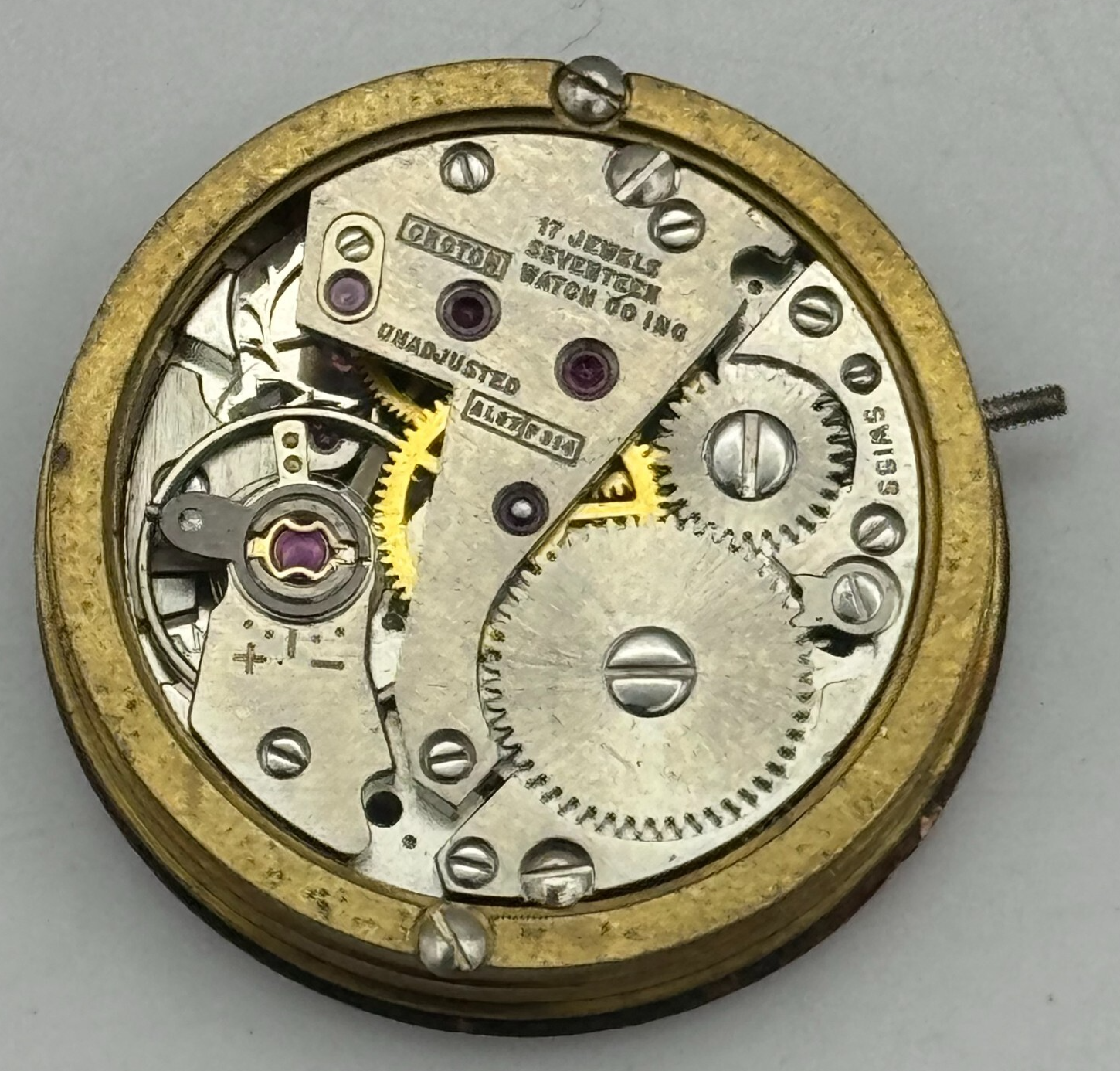 23.6mm Croton AL97 F314 Manual Wind Watch Movement Swiss Vintage PARTS SPARES